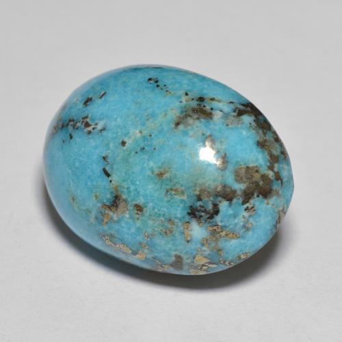 Turchese naturale turchese da 21,02 ct, taglio ovale, opaco