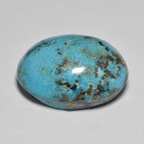 Turchese naturale turchese da 21,02 ct, taglio ovale, opaco