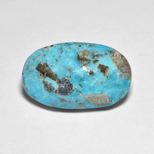 Turchese naturale turchese da 11,52 ct, taglio ovale, opaco