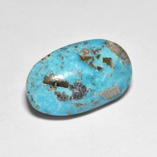 Turchese naturale turchese da 11,52 ct, taglio ovale, opaco