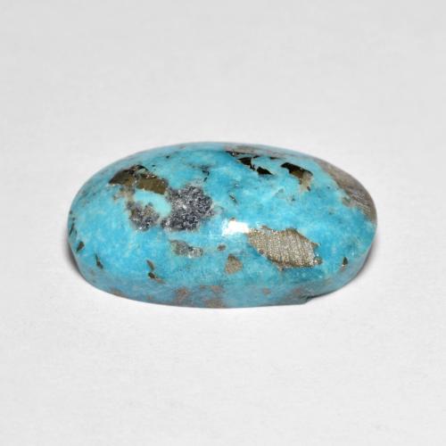 Turchese naturale turchese da 11,52 ct, taglio ovale, opaco