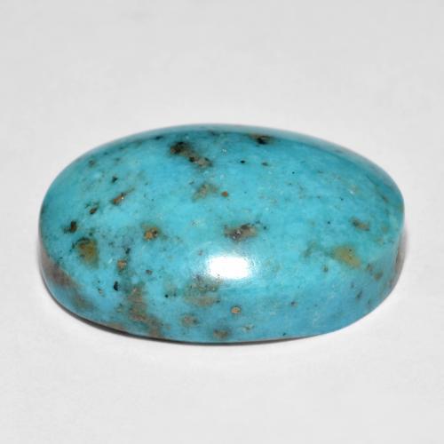 Turchese Blu verdastro naturale da 20.11 ct, Taglio ovale, Opaco