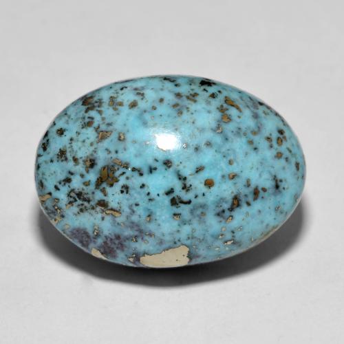 Turchese naturale turchese da 15,80 ct, taglio ovale, opaco