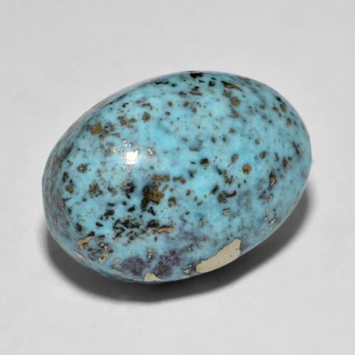 Turchese naturale turchese da 15,80 ct, taglio ovale, opaco