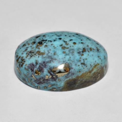 Turchese naturale turchese da 15,80 ct, taglio ovale, opaco