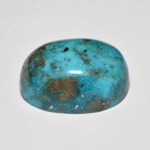 Turchese Verde bluastro medio naturale da 13.57 ct, Taglio ovale, Opaco