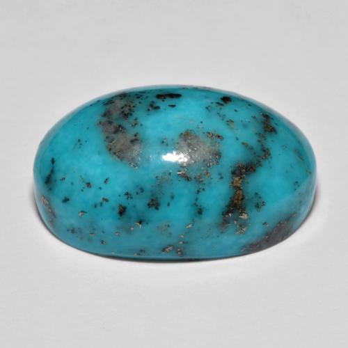 Turchese naturale turchese da 23,92 ct, taglio ovale, opaco