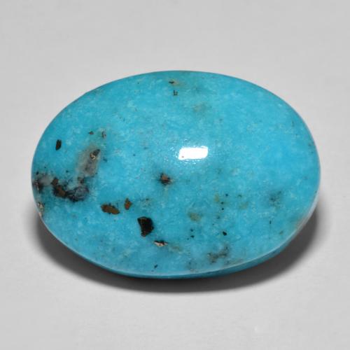 Turchese naturale turchese da 19,79 ct, taglio ovale, opaco