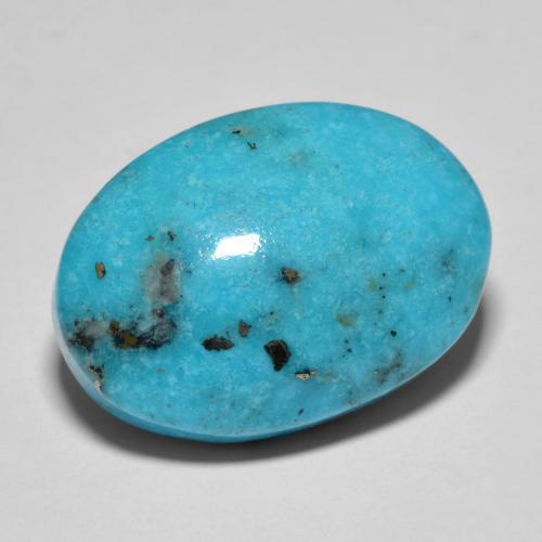Turchese naturale turchese da 19,79 ct, taglio ovale, opaco