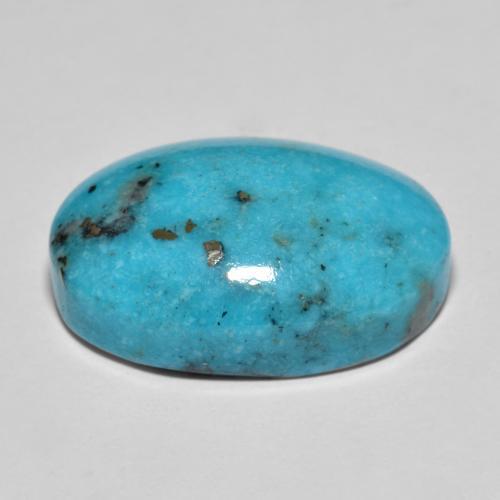 Turchese naturale turchese da 19,79 ct, taglio ovale, opaco