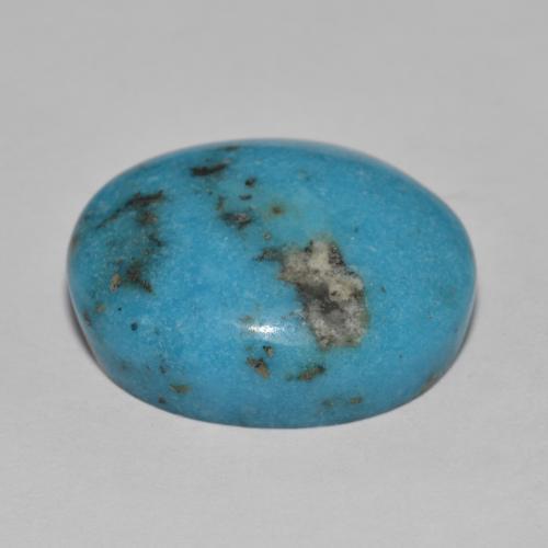 Turchese Teal-blu naturale da 15.25 ct, Taglio ovale, Opaco