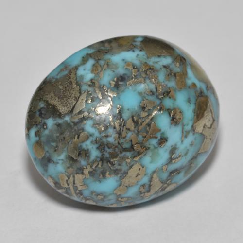 Turchese naturale turchese da 31,45 ct, taglio ovale, opaco
