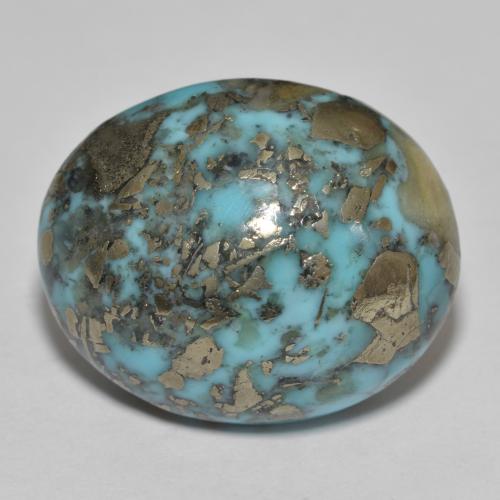 Turchese naturale turchese da 31,45 ct, taglio ovale, opaco