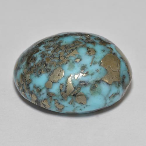 Turchese naturale turchese da 31,45 ct, taglio ovale, opaco