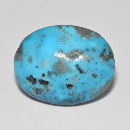 Turchese naturale turchese da 13,04 ct, taglio ovale, opaco