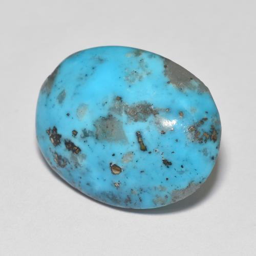 Turchese naturale turchese da 13,04 ct, taglio ovale, opaco