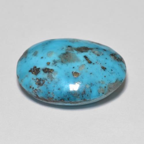 Turchese naturale turchese da 13,04 ct, taglio ovale, opaco