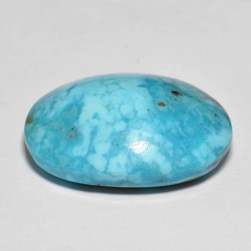 Turchese naturale turchese da 19,93 ct, taglio ovale, opaco