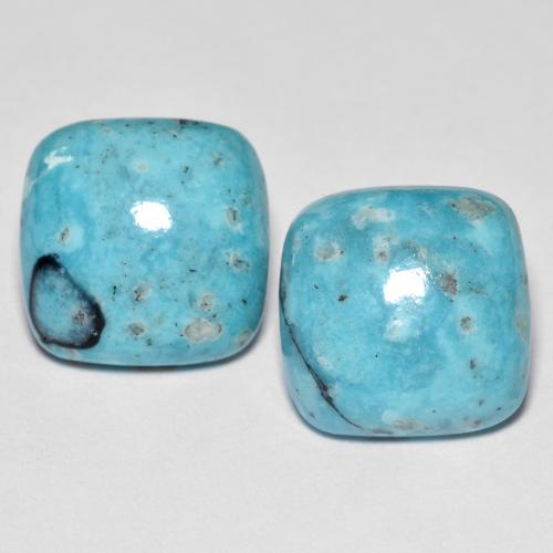 Gemme di Turchese Blu verde naturale da 12.15 ct, Taglio a cuscino, Opaco