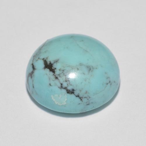 Turchese Verde bluastro chiaro naturale da 3.76 ct, Taglio rotondo, Opaco