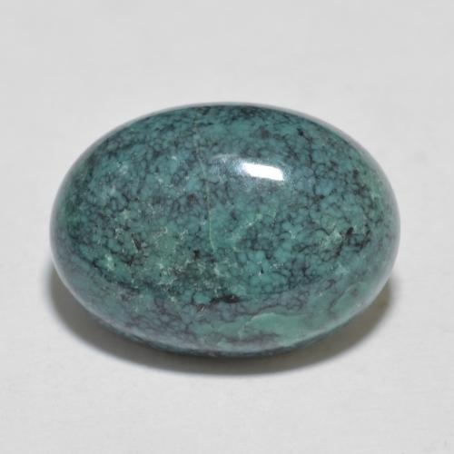 Turchese Blu Medio Verde naturale da 6.81 ct, Taglio ovale, Opaco