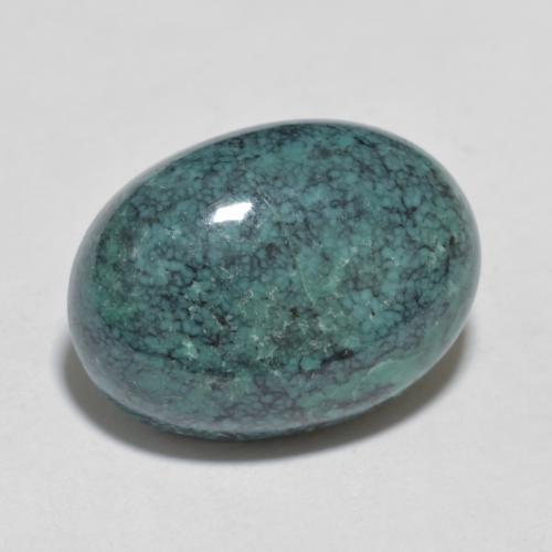Turchese Blu Medio Verde naturale da 6.81 ct, Taglio ovale, Opaco