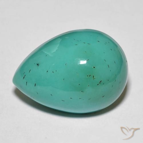 Turchese naturale turchese da 19,94 ct, taglio a pera, opaco