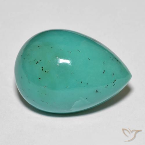 Turchese naturale turchese da 19,94 ct, taglio a pera, opaco