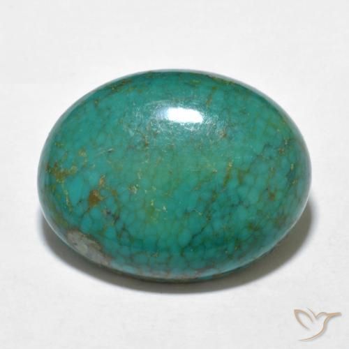 Turchese naturale turchese da 9,91 ct, taglio ovale, opaco