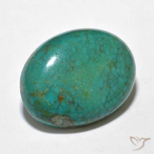 Turchese naturale turchese da 9,91 ct, taglio ovale, opaco