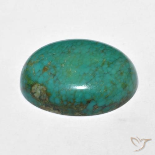 Turchese naturale turchese da 9,91 ct, taglio ovale, opaco