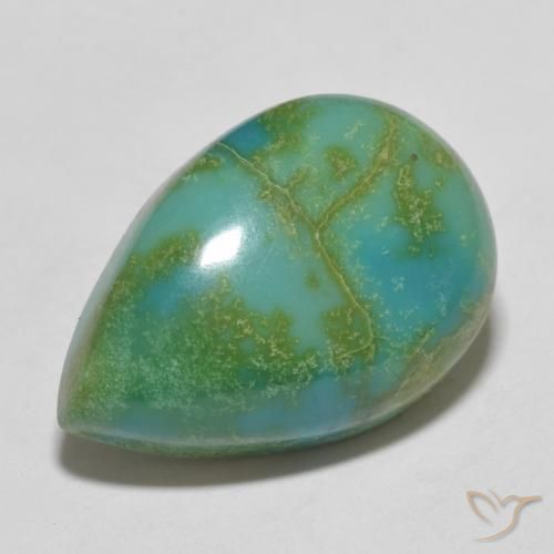 Turchese Verde bluastro naturale da 12.52 ct, Forma a pera, Opaco