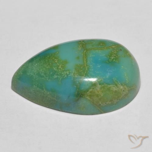 Turchese Verde bluastro naturale da 12.52 ct, Forma a pera, Opaco