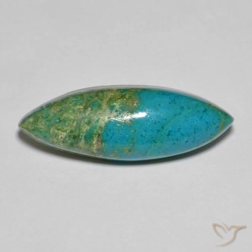 Turchese Blu verdastro naturale da 6.89 ct, Taglio marquise, Opaco