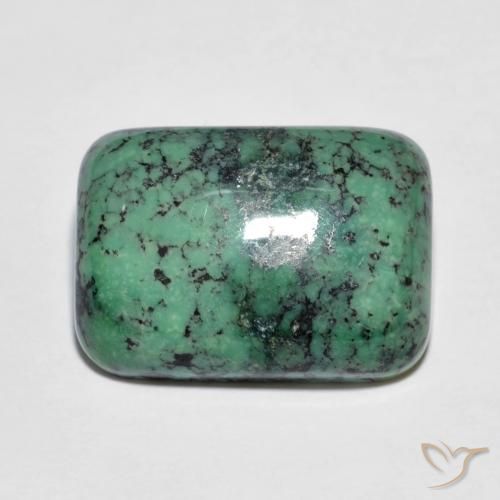 Turchese naturale verde da 7,83 ct, taglio a cuscino, opaco