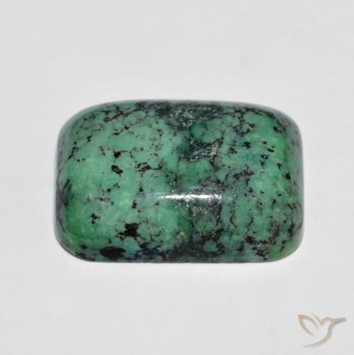 Turchese naturale verde da 7,83 ct, taglio a cuscino, opaco