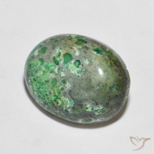 Turchese Mela verde naturale da 6.49 ct, Ovale, Opaco