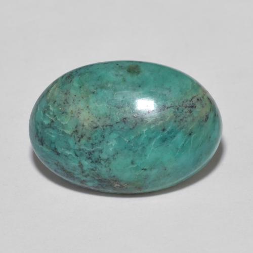 Turchese naturale turchese da 4,08 ct, taglio ovale, opaco