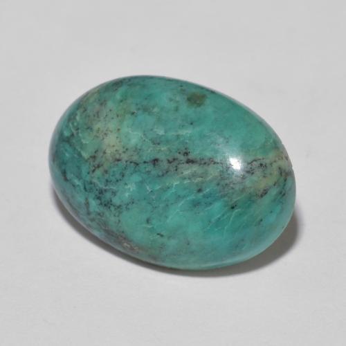 Turchese naturale turchese da 4,08 ct, taglio ovale, opaco