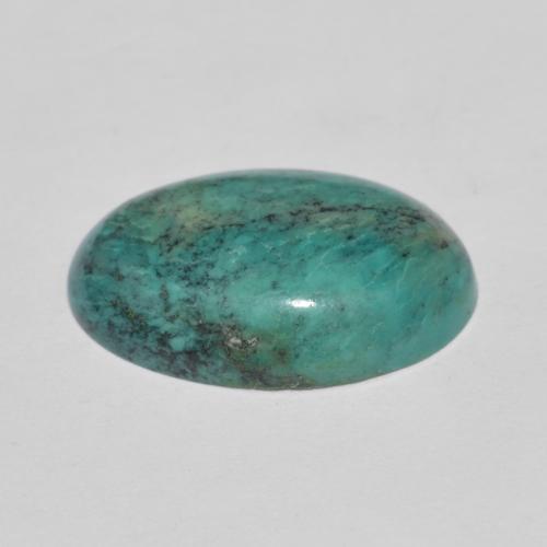 Turchese naturale turchese da 4,08 ct, taglio ovale, opaco
