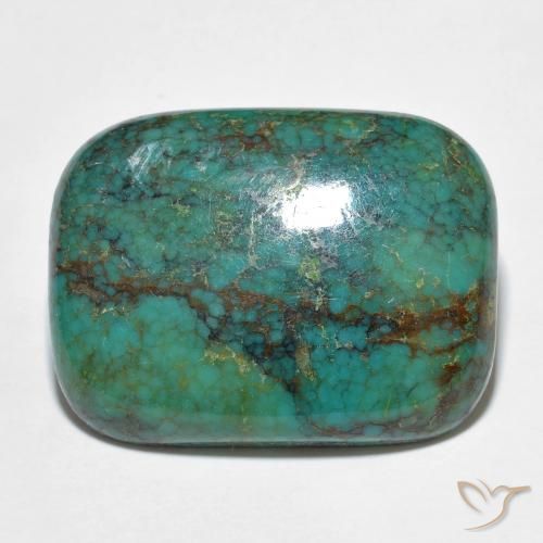 Turchese Verde bluastro naturale da 13.24 ct, Cuscino, Opaco