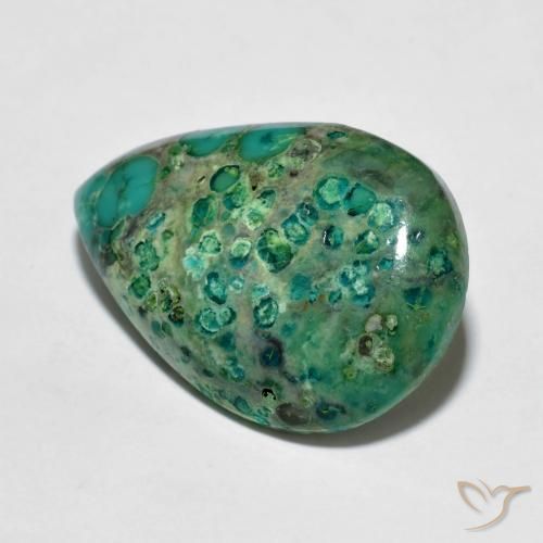 Turchese naturale turchese da 6,76 ct, taglio a pera, opaco