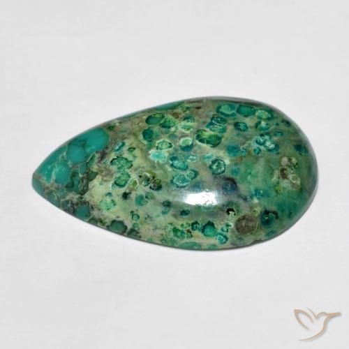 Turchese naturale turchese da 6,76 ct, taglio a pera, opaco