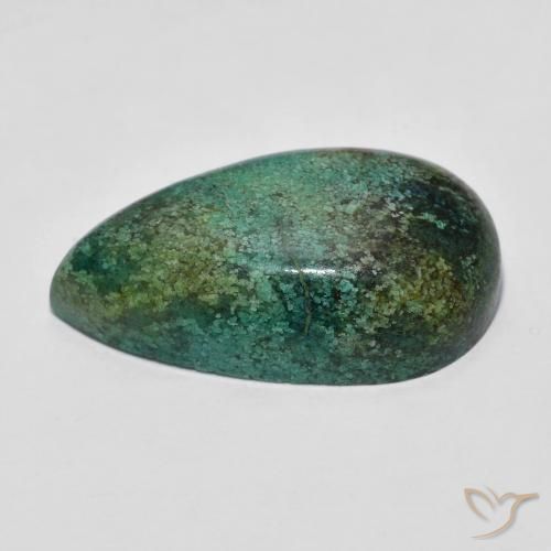 Turchese Blu Verde Scuro naturale da 8.44 ct, Forma a pera, Opaco