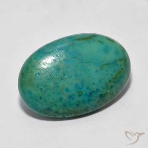Turchese Electirc Blue Green naturale da 5.87 ct, Ovale, Opaco