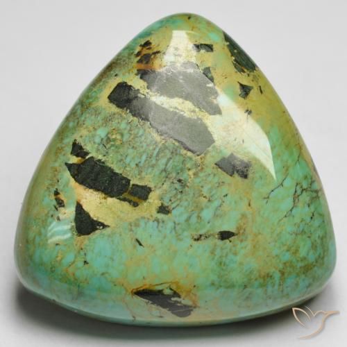 Turchese naturale verde da 18,87 ct, trillion, opaco