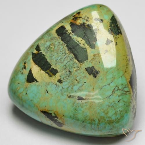Turchese naturale verde da 18,87 ct, trillion, opaco