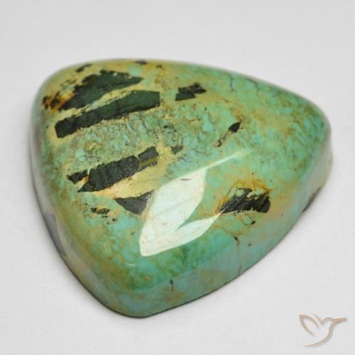 Turchese naturale verde da 18,87 ct, trillion, opaco