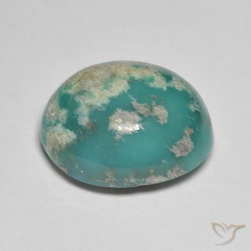 Turchese Alzavola Chiaro naturale da 11.33 ct, Ovale, Opaco