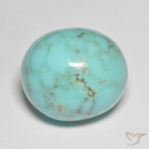 Turchese naturale turchese da 18,73 ct, taglio ovale, opaco